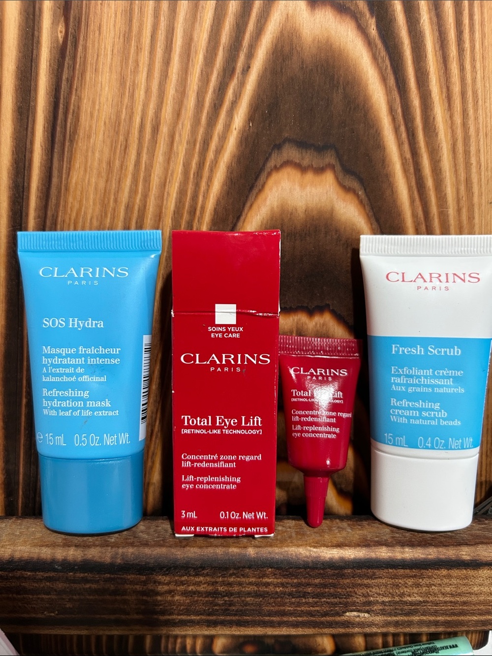 Clarins Eye Care Trio — Blue & Red & White- travel size